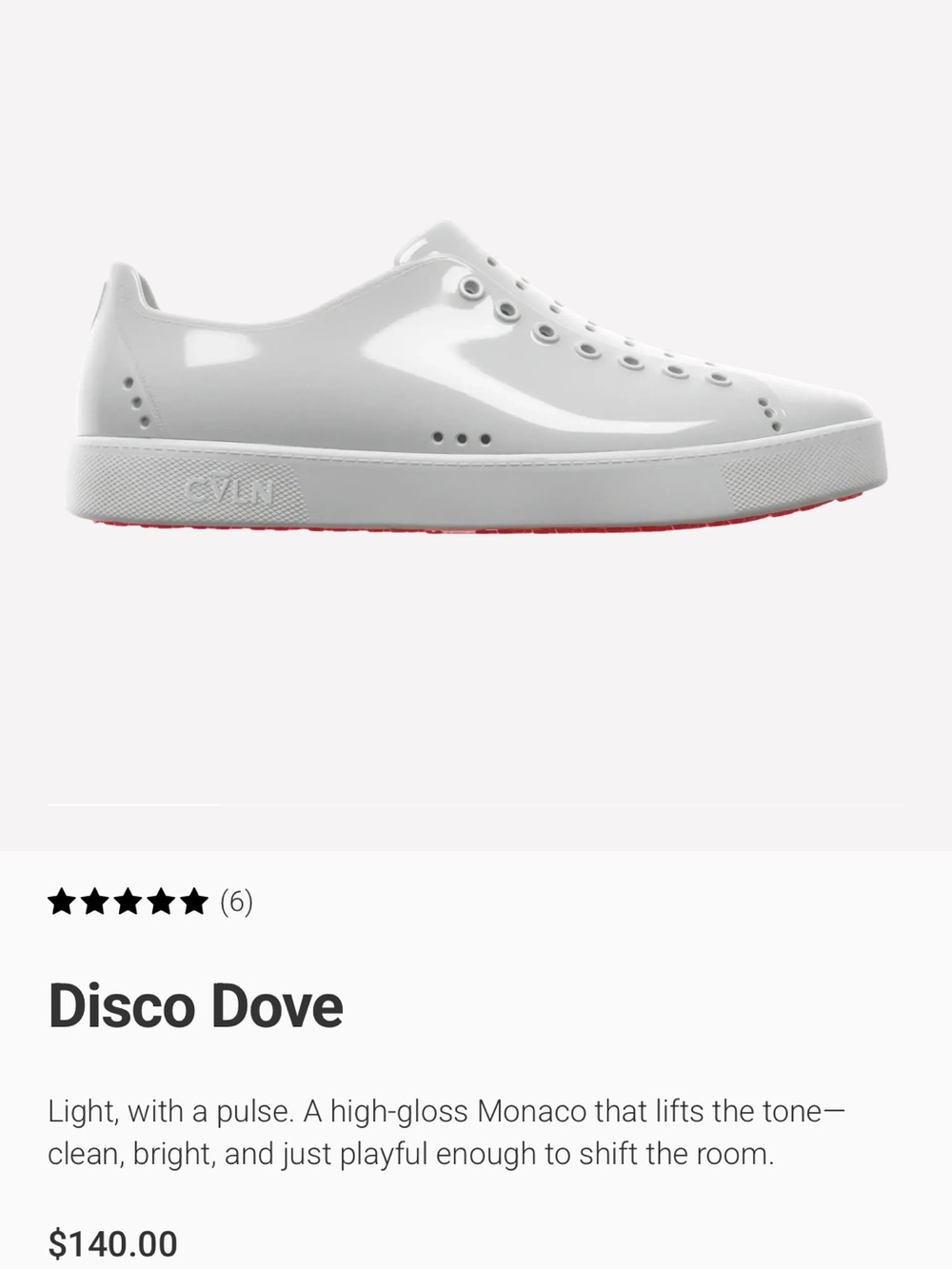 Disco Dove Men’s Glossy White Sneaker